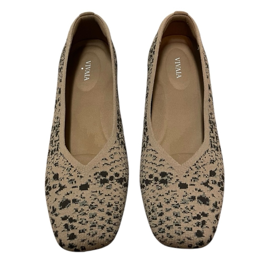 Vivaia margot 2.0 square toe v cut flats snake print